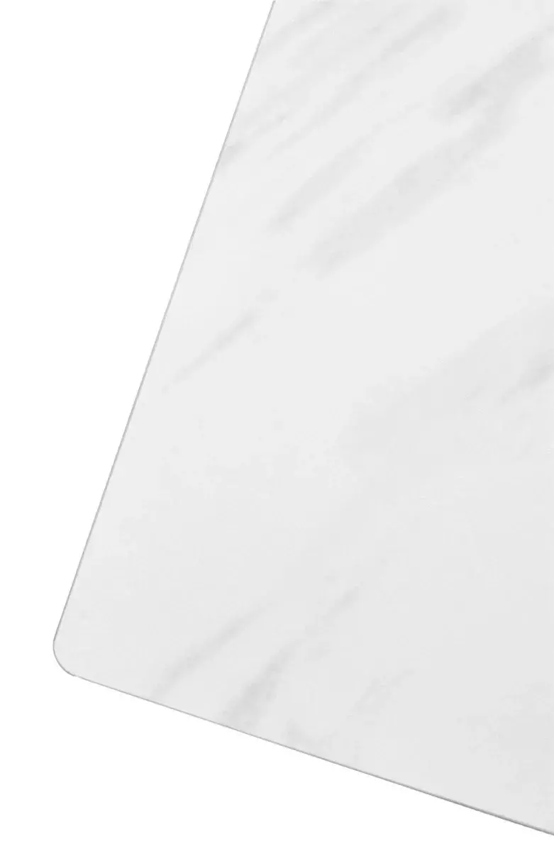 Стол FONDI 180 MARBLES KL-99 Белый мрамор матовый, итальянская керамика/ черный каркас, DISAUR