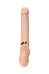 Телесный безремневой вибрострапон Silicone Bendable Strap-On - size M