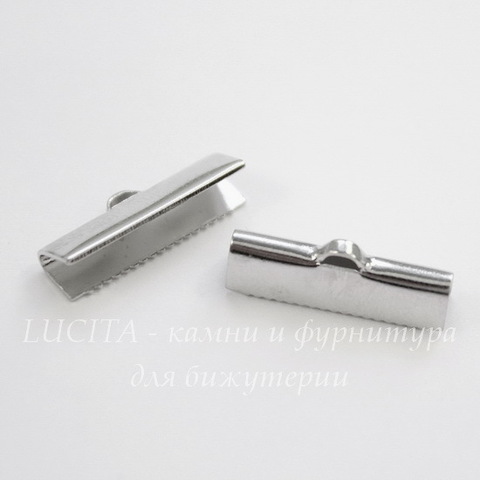 Концевик для лент 20 мм (цвет - платина), 2 штуки
