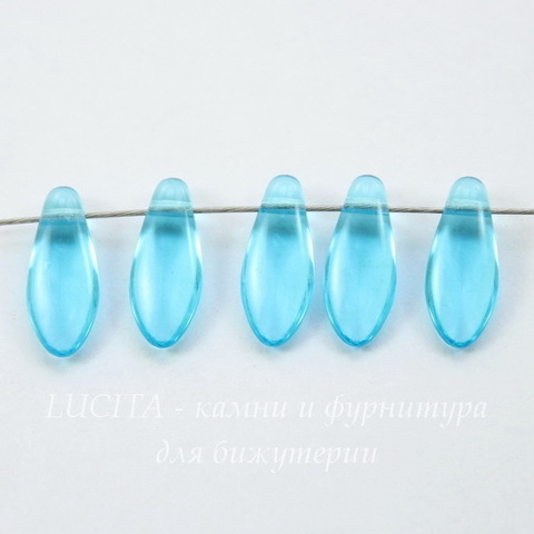 Бусина Dagger Лепесток, 12х5 мм, голубая, 10 шт