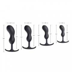 Массажер простаты с утяжелителями Heavy Hitters Premium Silicone Weighted Prostate Plug, M, черный, 16.3х3.8 см