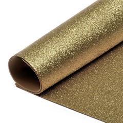 Фоамиран глиттерный, р. 20х30 см, 2 мм, тёмно-золотой