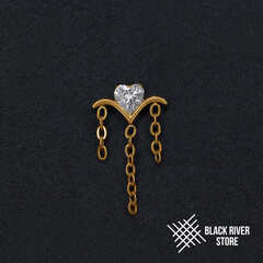 Pendant Rain Heart Crystal PVD Yellow