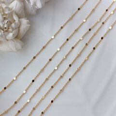 Цепочка с монетками, тонкая, 1,8*1,1 мм, позолота, 1 м, А011