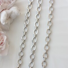 Цепочка 9,5*8 мм, родий, 50 см, А046