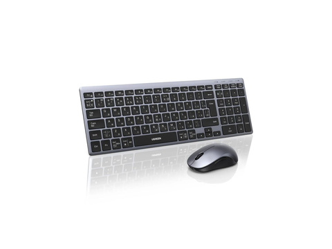 Комплект клавиатура и мышка UGREEN MK552 (85513RU) Multi-Mode BT&2.4G Wireless Keyboard and Mouse Combo, черный