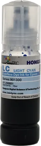 Чернила DCTec водорастворимые EverNew Light Cyan (светло-голубой) с ключом 70 мл