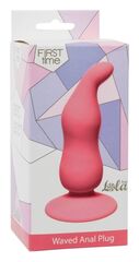 Розовая анальная пробка Waved Anal Plug Pink - 11 см. - 