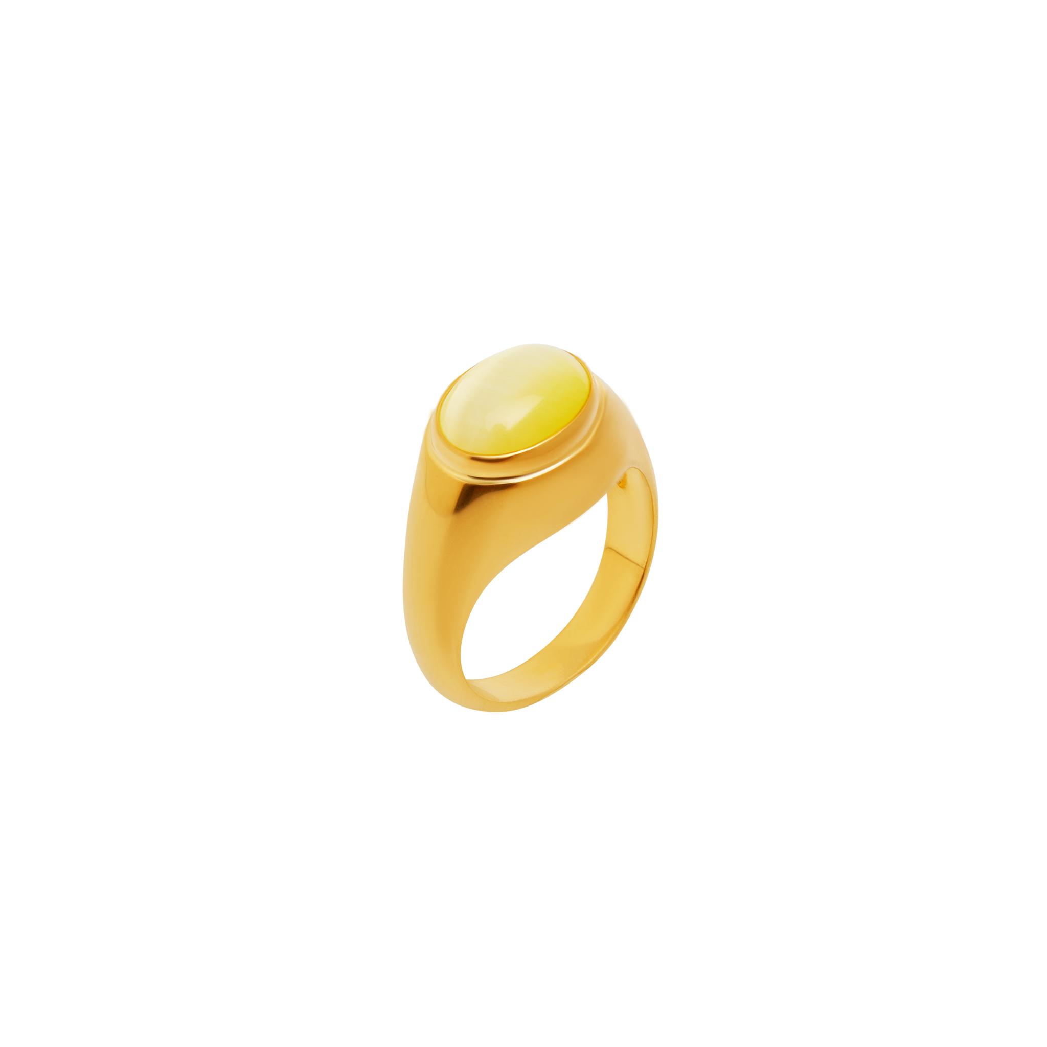 цена VIVA LA VIKA Кольцо Smooth Signet Ring – Yellow