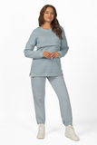 Утепленный спортивный костюм для беременных и кормящих 15069 серо-голубой