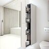 Высокий шкафчик Geberit Acanto с двумя выдвижными ящиками: B=22см, H=173см, T=47.6см, белый / ультраглянцевый лакированный, белый / глянцевое стекло