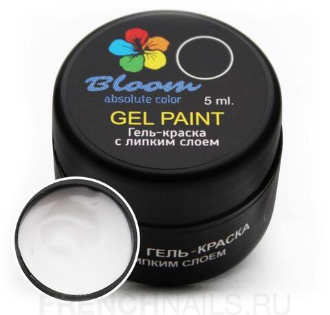 Гель краска белая Bloom с липким слоем 5 мл