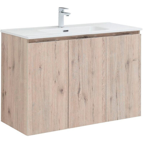 Aquanet 277533 Тумба Алвита new 100 подвесная 3 дв.цв.дуб веллингтон белый (277533)