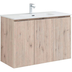 Aquanet 277533 Тумба Алвита new 100 подвесная 3 дв.цв.дуб веллингтон белый (277533) фото