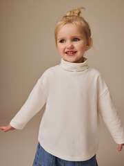 Лонгслив с воротником для девчоки Next E13-661, Кремовый