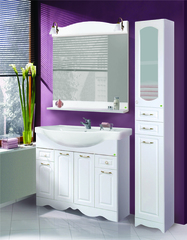 Тумба Классика с умывальником Энигма 1000, 2 ящика, ольха белая