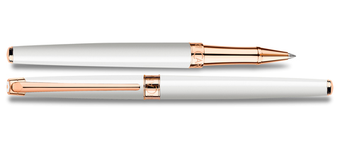 Ручка-роллер Caran d'Ache Leman Slim White Lacquer Rose Gold (4771.001)