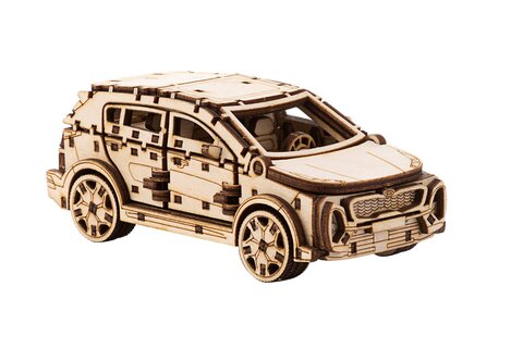 Деревянный конструктор сборная модель 3D машина KIA Sportage, 13х6.5х5 см