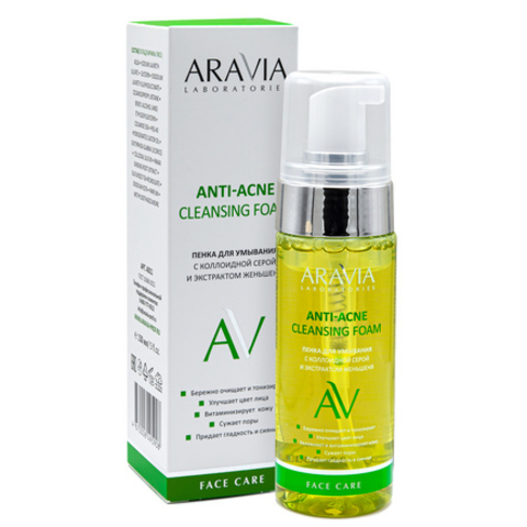 Пенка для умывания с коллоидной серой и экстрактом женьшеня ANTI-ACNE CLEANSING FOAM, 150 мл