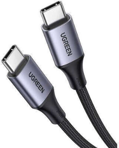 Кабель UGREEN US535 (90440) USB-C to USB-C 240W PD Fast Charging в оплетке, 2 м, серый космос