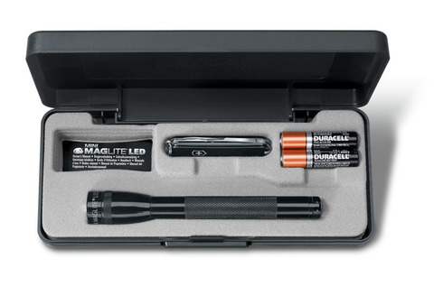 Набор Victorinox, нож-брелок 0.6223.3 и светодиодный фонарь Mini-Maglite 12,5 см, чёрный (4.4024)