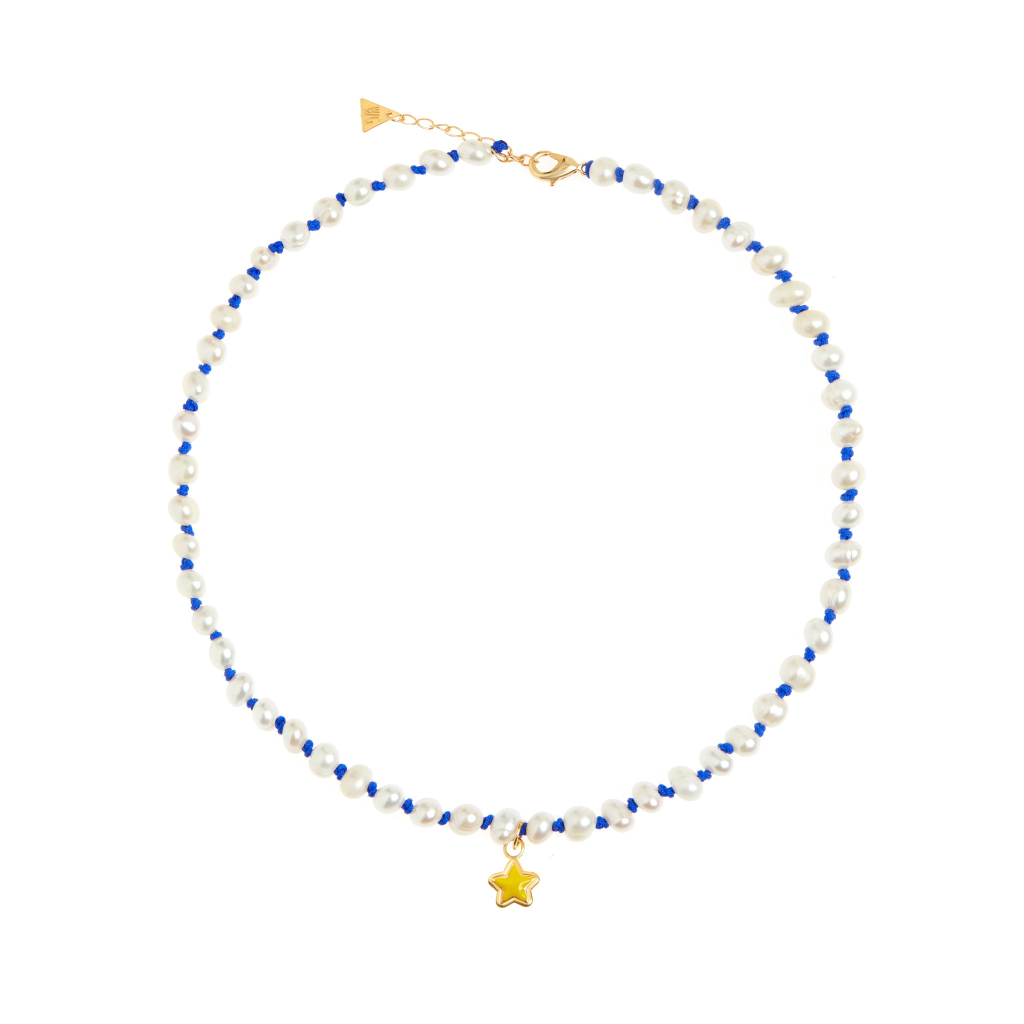 WILHELMINA GARCIA Колье Stardust Knitted Pearl Necklace – Yellow