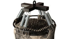 Боксерский мешок DIKO FILIPPOV буйволиная кожа 110см/50см/50кг, бежево-черный