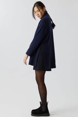 Свитер с разрезами и стойкой темно-синего цвета