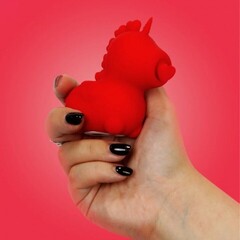 Вибромассажер Unihorn - Cupid's Beau с функцией пульсации, красный