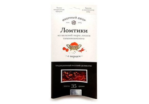 Ломтики из вяленой икры лосося тихоокеанского с перцем, 35г