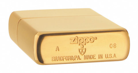 Зажигалка Zippo с покрытием Brushed Brass, латунь/сталь, золотистая, матовая, 36х12х56 мм123