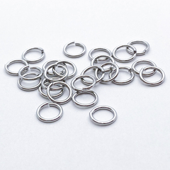 Соединительные колечки, цвет серебро (родий), размер 8 мм, толщина 1 мм, цена за 10 шт