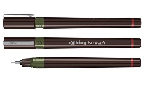 Изограф Rotring, толщина линии: 0.30 mm, корпус: пластик, цвет: бордовый (1903399)