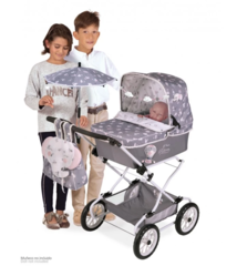 DeCuevas Коляска с рюкзаком и зонтиком для кукол REBORN серии СКАЙ, 90 см  (складная, с регулируемой ручкой) (82035)