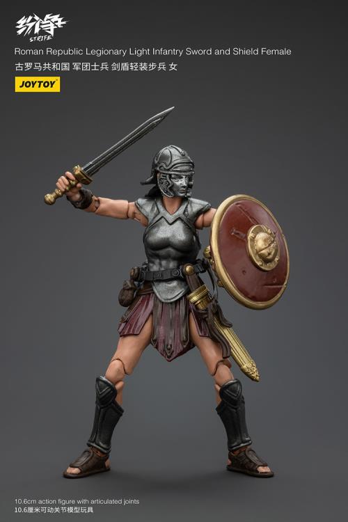Фигурка Легионер Женщина Легкой Пехоты с Мечом и Щитом масштаб 1/18 Roman Republic JoyToy