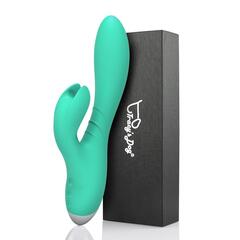 Зеленый вибратор-кролик Jade Rabbit Vibrator - 21,8 см. - 