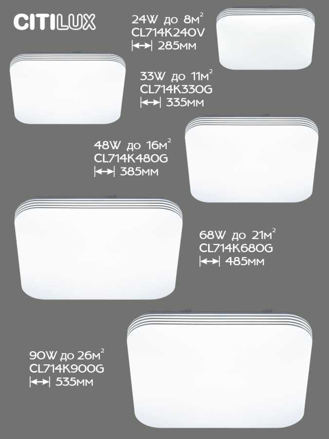 Потолочный светодиодный светильник Citilux Симпла CL714K680G