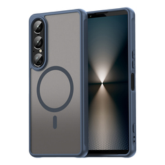 Чехол с MagSafe для Sony Xperia 1 VII (1-7), синие боковые рамки и тонированная прозрачная крышка