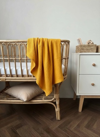 Плед муслин "Горчица"