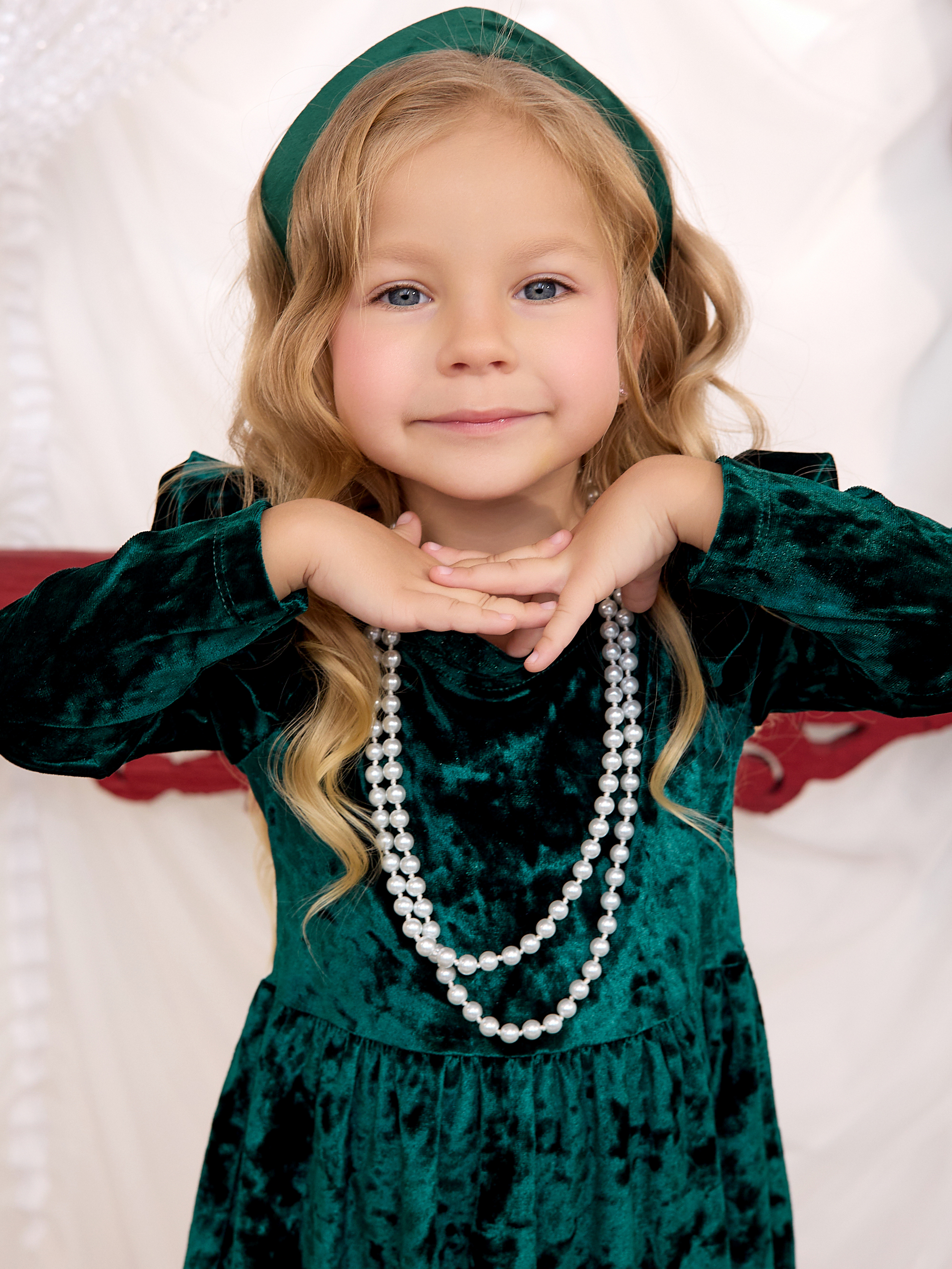 Платье Фея бархат изумруд