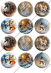 Сахарная картинка С Новым Годом 44/17 (капкейки)