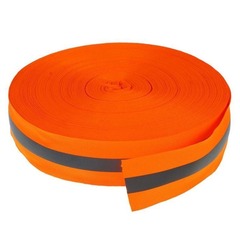 Лента-стропа светоотражающая, ш. 50х20 мм, 380cpl, оранжевый неон