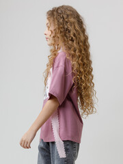 фуфайка  для девочки  КР 302828/темная орхидея к595