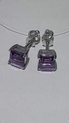 Аметист  (пусеты из серебра)