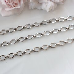 Цепочка 9,5*8 мм, родий, 50 см, А046