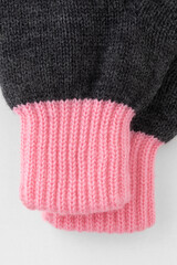 варежки  для девочки КВ 10025/ш/серый,яр.розовый