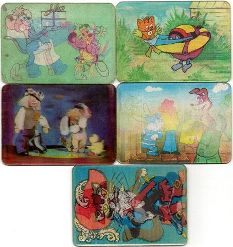 № 57 Набор из 5 стерео Календариков - Таблица умножения. Мультфильмы СССР