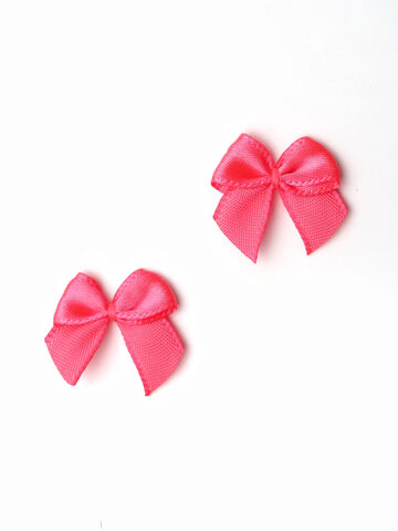 Бантик пришивной розовый неоновый 2 см