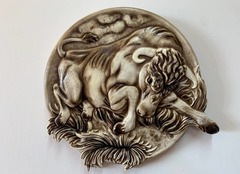 Силиконовый молд Бык (медальон) № 0480