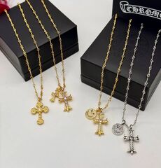 Колье-цепочка с двумя подвесками в стилистике CHROME HEARTS